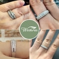 thumbnail image 4 of Wuziwen 3mm Wedding Band for Women 925 Sterling Silver Round Eternity Rings AAAAA Cz Size 9, 4 of 11