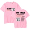 thumbnail image 1 of Sam Fender People Watching North America Tour 2025 T-shirt à Manches Courtes en Pur Coton à Col Rond à la Mode pour Hommes et Femmes, Rose, m, 1 of 4