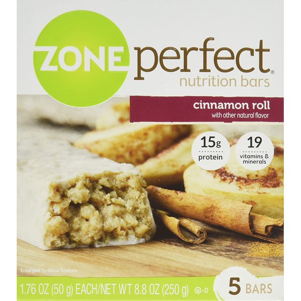 Zone Perfect Nutrition Bar, Cinnamon Roll, 5 Count [Pack of 3]