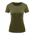 thumbnail image 2 of USSUMA Womens Tank Tops Fashion Casual Women Short Sleeve Tops Ladies Tee T-Shirt Leisure Holiday s Green Polyester S, 2 of 3