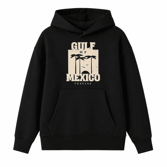 Gulf of Mexico Forever Youth Black Long Sleee Hoodie-Medium