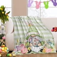 thumbnail image 2 of Easter Flannel Fleece Blanket 40"x50" Gnome with Bunny Ear Soft Cozy Throw Blankets Lightweight Sofa Couch Throws for Kids/Boys/Girls/Teens All Seasons Camping Travel Egg Floral on Green Plaid, 2 of 6