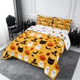 thumbnail image 3 of Erosebridal Halloween Pumpkin Ghost King Size Comforter Sets 3pcs,Spooky Black Cats Comforters King Size,Orange,Reversible,1 Comforter and 2 Pillowcases, 3 of 6