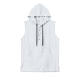 thumbnail image 4 of Noric Men's Sleeveless Hooded Tank Top Button Front Muscle Tee with Big Pocket Casual Gym Hoodie Vest for Summer, 4 of 6