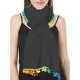 thumbnail image 2 of eloria Women's Wrap With Pom Pom Trim Cotton Stole Color: Charcoal, 2 of 4