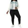 thumbnail image 2 of Unique Bargains Women's Plus Size Chest Pockets Single Breasted Denim Sleeveless Jacket, 2 of 7