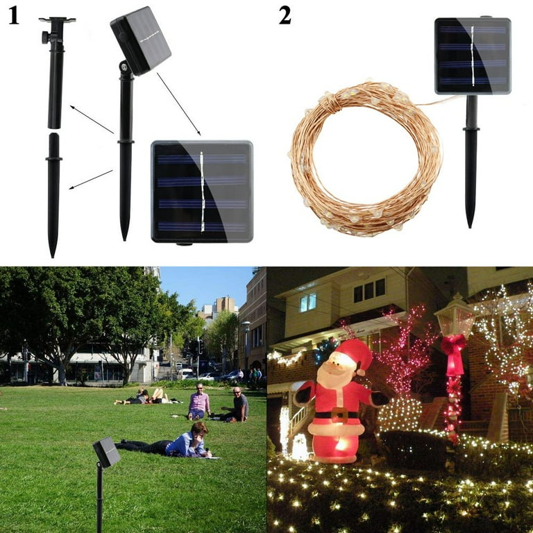Qedertek Rope String Lights Outdoor Decoration Lights,33ft100 LED Waterproof Fairy Copper Wire Solar String Lights for Indoor Outdoor Patio,Lawn,Garden (Warm white) Qedertek Rope String Lights Outdoor Decoration Lights,33ft100 LED Waterproof Fairy Copper Wire Solar String Lights for Indoor Outdoor Patio,Lawn,Garden (Warm white)