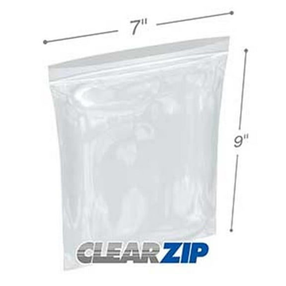 International Plastics CZ40709 7 x 9 in. ClearZip Lock Bags, 0.004 Gauge - Case of 1000