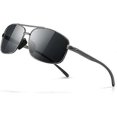 thumbnail image 1 of Ultralight Rectangular Polarized Sunglasses UV400 Men's Grey, 1 of 5