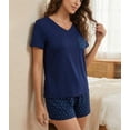 thumbnail image 4 of Womens Pajama Sets Soft T-shirt and shorts Sleepwear Sets size XL, 4 of 5