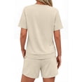 thumbnail image 4 of Sundazz Lounge Sets for Women Summer 2 Piece Outfits V Neck Shirts and Shorts Sets Casual Matching Sets, 4 of 7