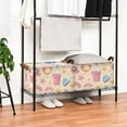 thumbnail image 3 of Yayeee Foldable Storage Basket for Shelves with Handles Waterproof Cloth Bins, Blue Beach Toys Pattern, 3 of 7