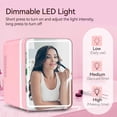 thumbnail image 3 of Skincare Fridge With Dimmable LED Mirror, 4L Portable  Fridge for Bedroom, Cosmetics, Makeup, Cooler & Warmer - Pink, 3 of 6