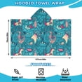 thumbnail image 2 of Colorful Fantasy Creatures UFO Pattern Hooded Bath Towel，50"x30" for Ages 3 To 12 Kids, Quick Dry Lightweight Soft Microfiber Hood Beach Towel Cover Up for Kids, 2 of 7