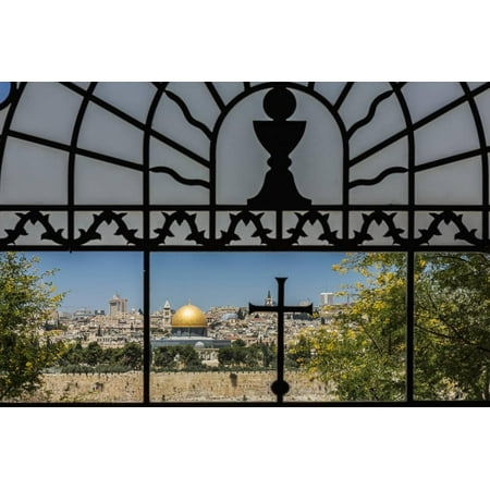 - View of the Old Town with the Dome of the Rock from the Catholic Franciscan Church of Dominus Flevi Print Wall Art By Massimo Borchi