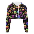thumbnail image 2 of Suhoaziia Halloween Pumpkin Head Hoodie Crop Tops for Women Girls Preppy Pullover Tops Casual Fall Clothing Comfortable Size S Novelty Sport Outfits O-neck Printed Graphic Sweatshirt, 2 of 6