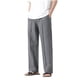 thumbnail image 2 of Pantalones largos para hombre, color liso, cintura elástica, tubo recto, cordón ajustable, bolsillo, pantalones casuales para hombre, 2 of 6