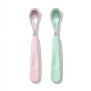 OXO Tot Feeding Spoon Set, for AGES 6+ Months, Opal and Blossom