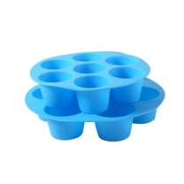 2 Pack Silicone Muffin Pans For Air Fryer, 7 Cavity Non-Stick Baking Molds With 2 Sizes, Oven Microwave Freezer Safe For Muffins Cupcakes Tarts Bread