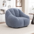 thumbnail image 2 of GARITIN Oversized Bean Bag Chair, Faux Fur High-Density Memory Foam Filling, 37.4 in L x 33.9 in W x 32.3 in H, Light Blue, 2 of 11