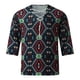 thumbnail image 4 of Camiseta de manga 3/4 con estampado de corbata de cáñamo de otoño con cuello en V para hombre Pompotops  oipoqjl34187, 4 of 5