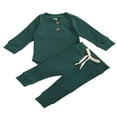 thumbnail image 1 of MesaSe Newborn Baby Boy Girl Clothes Ribbed Knitted Romper Long Pants Fall Winter Suit Blue 6-12 Months, 1 of 8