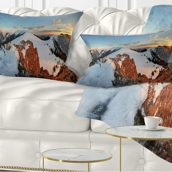 Designart 12" x 20" Red Polyester Throw Pillow