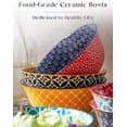 thumbnail image 3 of Mosaian 33 OZ Large Bowl Set of 6 - Ceramic Deep Bowls for Ramen, Pasta, Salad - Vibrant Patterned Porcelain Bowls for Kitchen Decor & Housewarming Gift - Dishwasher & Microwave Safe, 3 of 7