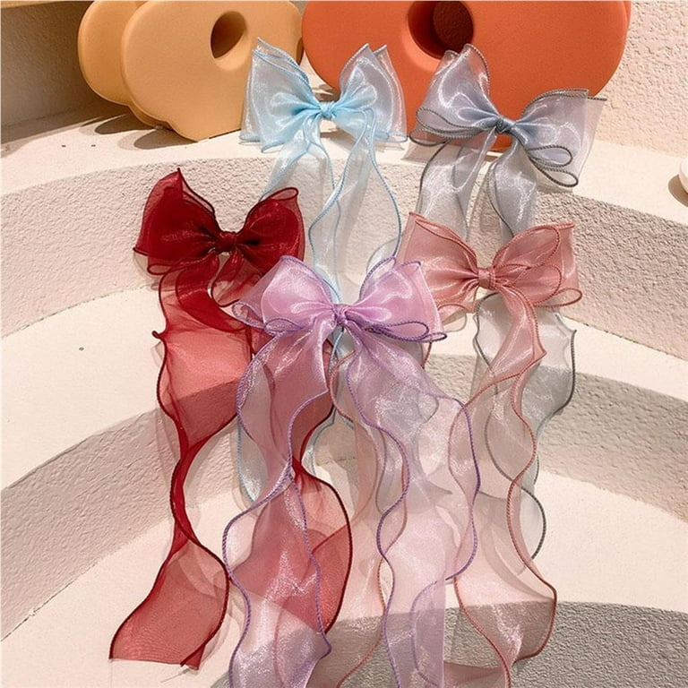 DRASHOME Children Cute Ribbon Lace Bow Hair Clips Pure Color