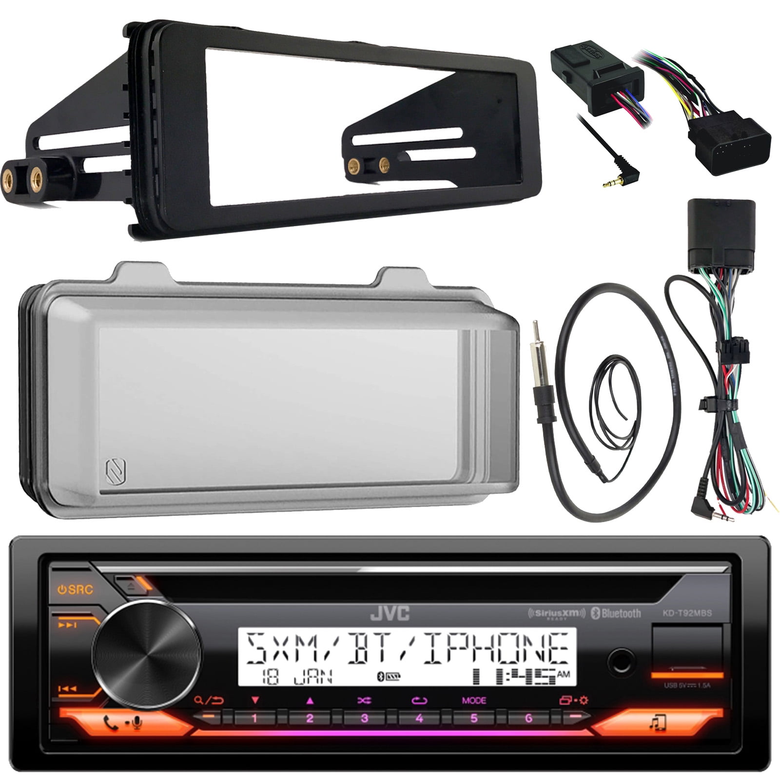 JVC KDT92MBS Single DIN Bluetooth Marine Stereo CD Receiver For 1998