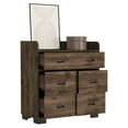 thumbnail image 7 of JERFIT Modern 4-Drawer Dresser with Double Drawer, Particle Board Storage Chest for Bedroom, Dark Brown, 7 of 7