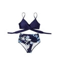 thumbnail image 3 of Dmagnates Women's Bikini Set Wrap Top Floral High Waist Bottom Bathing Suit Two Piece Sexy Swimsuit Beachwear, 3 of 5
