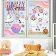 thumbnail image 3 of Kreatwow Halloween Groovy Party Decoration 6Pcs Halloween Groovy Window Clings Halloween Window Decorations Happy Halloween Double-Printed Hippie Ghost Boho Rainbow Pumpkin Decal for Home Party, 3 of 6