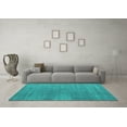 thumbnail image 3 of Ahgly Company Machine Washable Indoor Rectangle Abstract Turquoise Blue Contemporary Area Rugs, 2' x 5', 3 of 4