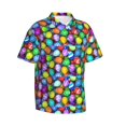 thumbnail image 2 of Daiia Colorful Easter Eggs1 Hawaiian Shirt for Men Gentle Cotton Regular Short Sleeve Casual-Medium, 2 of 9