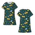 thumbnail image 5 of Salouo Camping Print Short Sleeve Sleepshirt for Womens Comfy Nightgown Scoopneck Cute Nightdress Ruffle -X-Large, 5 of 7