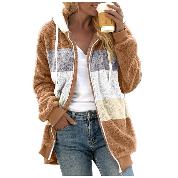 Gibobby Chamarra de invierno para mujer, Chaquetas de invierno para mujer, abrigos casuales con cremallera, abrigos gruesos y cálidos con bolsillos(Caqui,CH)