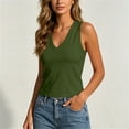 thumbnail image 4 of New Summer Tank Tops for Women, V-Neck Sleeveless Loose T-Shirt, Comfy Breathable Casual Basic Tanks Green-a L, 4 of 8