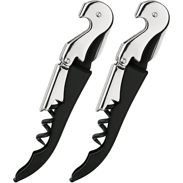 Waiter Corkscrew, Corkscrew Wine Opener, Bottle Opener for Restaurant Waiters Bartenders Sommelier, 2Pack