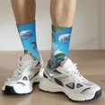 thumbnail image 6 of Rateoe Astronaut Tropical Dolphin for Women Casual Calf Socks - Cute Crew Socks - Thin Soft Above Ankle Socks Size 5-11, 6 of 6