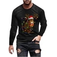 thumbnail image 2 of Blusas y camisas de manga larga con cuello redondo para hombre Blusa de manga larga con cuello redondo y estampado navideño para hombre Blusa de poliéster para hombre, 2 of 3