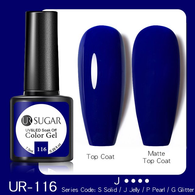 UR SUGAR 7,5 ml azul púrpura Color oscuro Gel esmalte de uñas híbrido de larga duración para Base MatteTop Coat Soak Off UV LED Nail Art Gel Tan Jianjun unisex