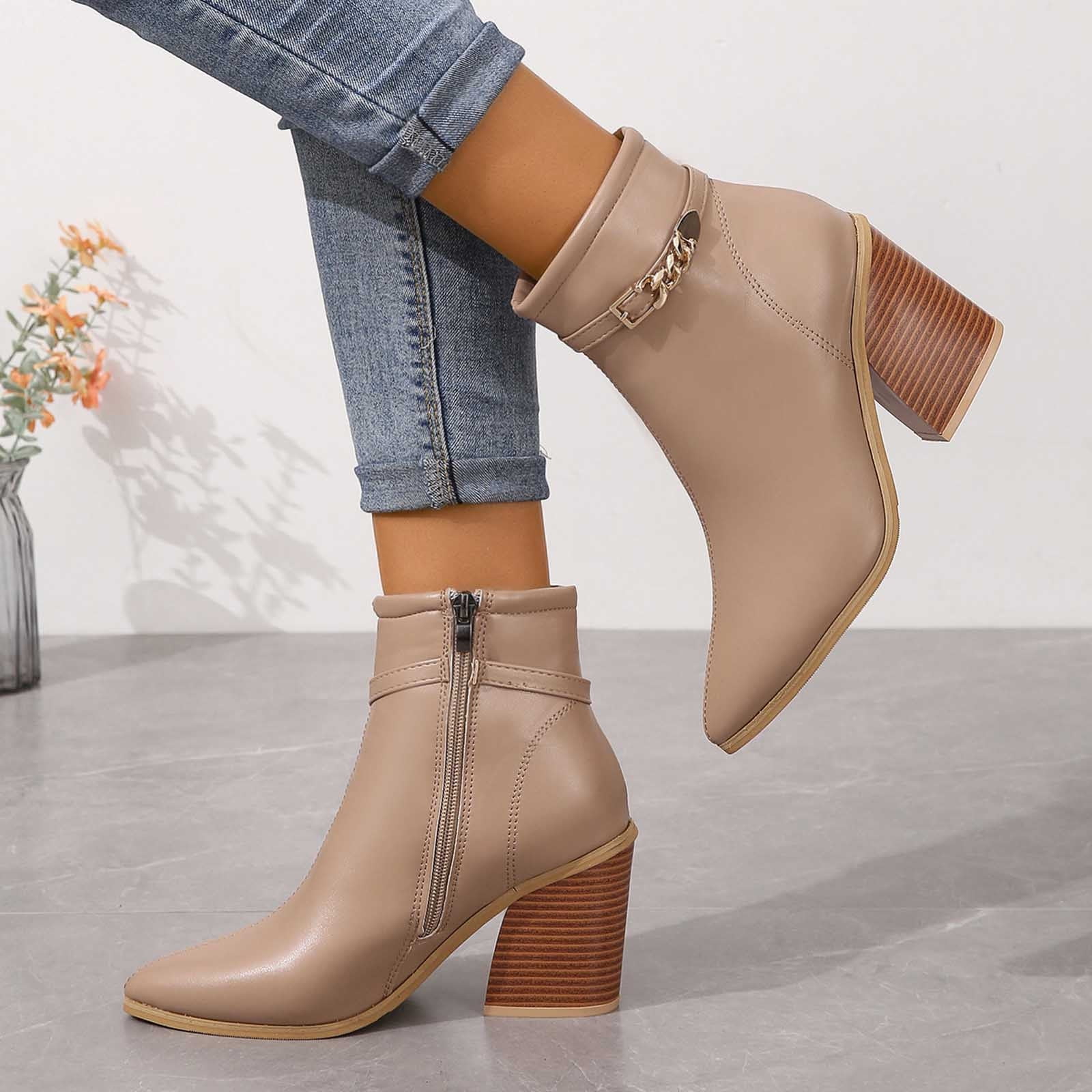 High heel low boots deals