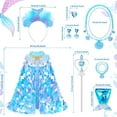 thumbnail image 6 of MUSICOZY Girls Princess Dress Up Toys,Baby Princess Dress Up Clothes Rainbow Mermaid Cape Kit 9 Pcs Gift Set for Little Girls 3 4 5 6 7 8 Years,kids Costume Set Props fot Halloween Christmas,Blue, 6 of 6