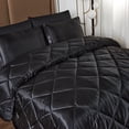 thumbnail image 1 of JML Luxury Satin 8-Piece Comforter Set Cal King,Silky Satin Bed In A Bag Comforter Set, 1 of 5