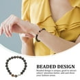 thumbnail image 3 of OULII 1Pcs Men's Beaded Bracelet Black Obsidian Practical For Various Scenes Fashionable Design Round Beads, 3 of 8