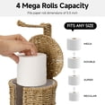 thumbnail image 5 of Wicker Water Hyacinth Freestanding Toilet Paper Holder Stand with Storage, Farmhouse Cove Toilet Paper Stand for Rolls with Cloth Lining, Tissue Holder for Bathroom Decor with Shelf, 5 of 8