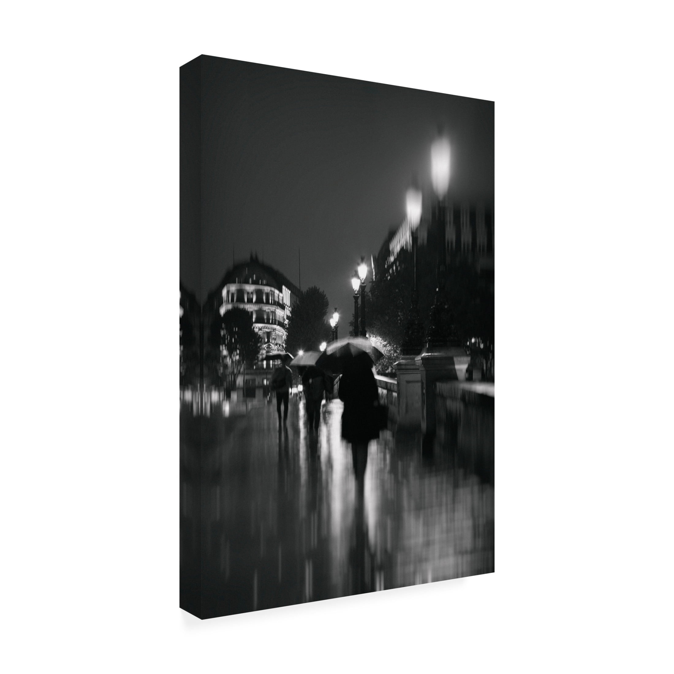 Canvas Wall Art - Carina Okula 'Paris in The Rain' Wall Art for Living Room, Bedroom, or Office Décor by Trademark Fine Art - 22 x 32 Inches