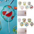 thumbnail image 2 of 6Pieces Multifunctional DIY Transparent Fan Handheld Unfinished Blank Painting Fans Handicrafts Children Graffiti Fans frosted matte, 2 of 4