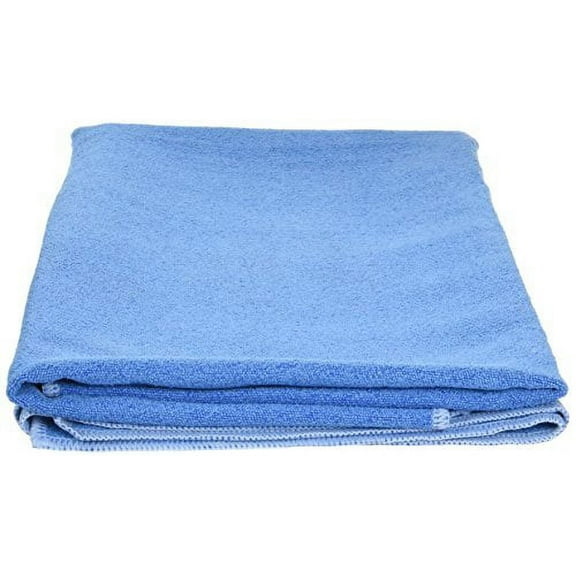 AngelBeauty Hot Yoga Towel with Carry Bag - Microfiber Non Slip Skidless Yoga Mat Towels for Yoga, Exercise, Fitness, Pilates (Blue)